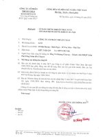 Công bố thông tin Báo cáo Tài chính quí IV năm 2017