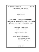 Đặc điểm lâm sàng và kết quả phẫu thuật bong võng mạc trên mắt đã đặt thể thủy tinh nhân tạo (FULL TEXT)