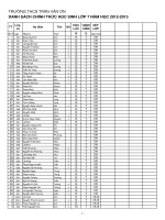 Danh sách lớp 7 :: Trường THCS Trần Văn Ơn :: | Tin tức | Bản tin trường | Thông báo | Lịch tập trung học sinh chuẩn bị năm học mới 20122013