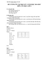 Đề cương lớp 8 :: Trường THCS Trần Văn Ơn :: | Tin tức | Dạy và Học | Tin hoc | Đề cương ôn tập Học kỳ 1Năm học 20142015 môn Tin học De cuong Tin K8