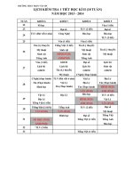 :: Trường THCS Trần Văn Ơn :: | Tin tức | Dạy và Học | Lịch kiểm ra 1 tiết Học kỳ 2 năm học 20132014 LICH KTRA HK2 13 14