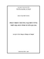 Phát triển thương mại bền vững trên địa bàn tỉnh Tuyên Quang (Luận văn thạc sĩ)