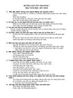 HƯỚNG DẪN ÔN THI SINH HỌC 7  HK I  NH 2018 2019