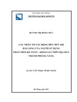 Các nhân tố tác động đến mức độ hài lòng của người sử dụng phần mềm kế toán   khảo sát trên địa bàn thành phố đà nẵng
