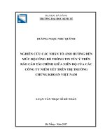 Nghiên cứu các nhân tố ảnh hưởng đến mức độ công bố thông tin trên báo cáo tài chính giữa niên độ của các công ty niêm yết trên thị trường chứng khoán việt nam