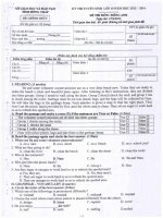 ĐỀ THI CHUYÊN MÔN ANH DIÊU CÓ ĐÁP ÁNTHPT CHUYÊN NGUYỄN QUANG DIÊU