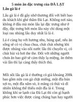 5 món ăn đặc trưng của Đà Lạt