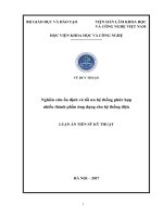 Nghiên cứu ổn định và tối ưu hệ thống phức hợp nhiều thành phần ứng dụng cho hệ thống điện