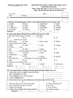 Đề khảo sát HKII anh 6 hệ 7 năm