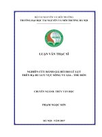 Nghiên cứu đánh giá rủi ro lũ lụt trên hạ du lưu vực sông Vu Gia  Thu Bồn (Luận văn thạc sĩ)