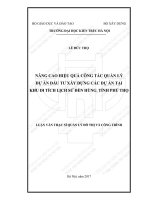 Nâng cao hiệu quả công tác quản lý dự án đầu tư xây dựng các dự án tại khu di tích lịch sử đền hùng, tỉnh phú thọ (tt) 