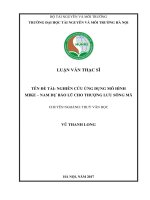 Nghiên cứu ứng dụng mô hình MIKE  NAM dự báo lũ cho thượng lưu sông Mã (Luận văn thạc sĩ)