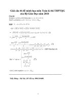 Giải câu 46 đề minh họa môn toán kì thi THPTQG của bộ giáo dục năm 2018