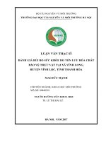 Đánh giá rủi ro sức khỏe do tồn lưu hóa chất bảo vệ thực vật tại xã Vĩnh Long, Huyện Vĩnh Lộc, Tỉnh Thanh Hóa (Luận văn thạc sĩ)