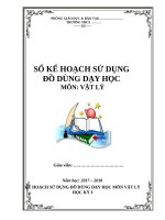 Kế hoạch sử dụng đồ dùng dạy học môn Vật lí