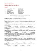 Đề thi THPT môn Hóa trường Cao Lãnh 1 đề 2