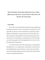 Phân tích thực trạng hoạt động đào tạo và phát triển nguồn nhân lực tại ngân hàng TMCP việt nam thương tín (viet bank) 