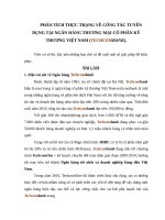 Phân tích thực trạng về công tác tuyển dụng tại ngân hàng thương mại cổ phần kỹ thương việt nam techcombank