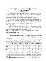 BÀI tập cá NHÂN môn QUẢN TRỊ MARKETING 