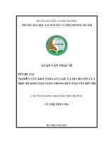 Nghiên cứu khả năng lưu giữ và di chuyển của một số kim loại nặng trong bùn nạo vét đô thị (Luận văn thạc sĩ)