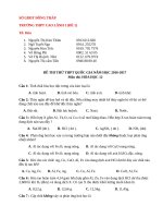 Đề thi THPT quốc gia môn Hóa trường Cao Lãnh 1 đề 1