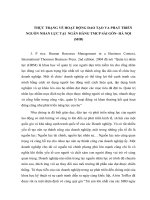 Thực trạng về hoạt động đào tạo và phát triển nguồn nhân lực tại  ngân hàng TMCP sài gòn  hà nội (SHB)