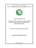 Ứng dụng công nghệ GIS và viễn thám để đánh giá chất lượng nước sông Đáy giai đoạn 20142015 (Luận văn thạc sĩ)