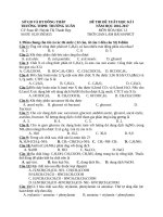 Đề thi HKI môn hóa 12 trường Trường Xuân