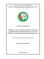 Nghiên cứu đánh giá hiện trạng và đề xuất giải pháp bảo vệ môi trường tại các cơ sở chế biến cà phê trên địa bàn thành phố Sơn La (Luận văn thạc sĩ)