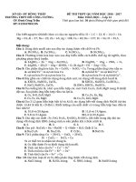 Đề thi THPT môn Hóa trường Đỗ Công Tường
