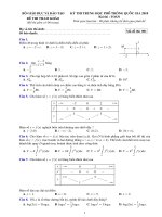 Đề tham khảo môn Toán 2018 của BGDDT
