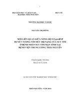 Mối liên quan giữa nồng độ NT ProBNP huyết tương với mức độ nặng của suy tim ở bệnh nhân suy tim mạn tính tại Bệnh viện Trung ương Thái Nguyên (Luận văn thạc sĩ)