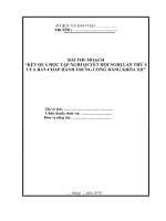 BÀI THU HOẠCH NGHỊ QUYẾT TW6, K XII ( GV THPT)