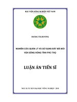 Nghiên cứu quản lý và sử dụng đất bãi bồi ven sông hồng tỉnh phú thọ
