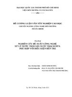 Nghiên cứu đề xuất công nghệ xử lý nước thải sản xuất thạch dừa phù hợp với điều kiện bến tre 