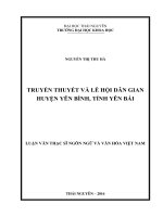 Truyền thuyết và lễ hội dân gian huyện Yên Bình, tỉnh Yên Bái (Luận văn thạc sĩ)