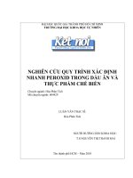 Nghiên cứu quy trình xác định nhanh peroxide trong dầu ăn và thực phẩm chế biến