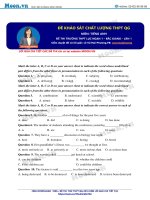Đề ôn luyện THPT Quốc gia môn tiếng Anh 2018 đề 30(moon.vn)  