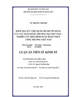 Kiểm tra sức chịu đựng rủi ro tín dụng của các ngân hàng thương mại Việt Nam – Nghiên cứu điển hình Ngân hàng TMCP Công thương Việt Nam