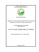 Nghiên cứu sử dụng một số thuốc trừ sâu thảo mộc trong sản xuất rau cải bắp tại Hà Giang (Luận văn thạc sĩ)