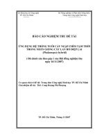 Ứng dụng hệ nuôi cấy ngập chìm tạm thời trong nhân giống cây lan hồ điệp lai ( phalaenopsis hybrid) 