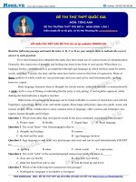 Đề ôn luyện THPT Quốc gia môn tiếng Anh 2018 đề 46 (moon.vn)  