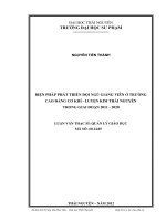 Biện pháp phát triển đội ngũ giảng viên ở trường Cao đẳng Cơ khí Luyện kim Thái Nguyên trong giai đoạn 20112020 (Luận văn thạc sĩ)