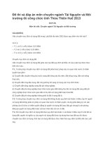 Đề thi và đáp án môn chuyên ngành tài nguyên và môi trường thi công chức tỉnh thừa thiên huế 2013