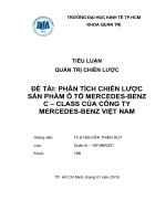Tiểu luận môn quản trị chiến lược phân tích chiến lược sản phẩm o tô mercedes benz c class của công ty mercedes benz việt nam 