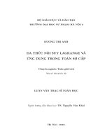 Đa nội suy lagrange và ứng dụng trong toán sơ cấp