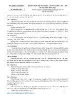 Đề  đáp án HSG hóa 9 vĩnh phúc 2017 2018 