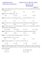 Đề khảo sát toán 11 lần 1 năm học 2017 – 2018 trường THPT yên phong 1 – bắc ninh 