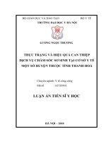 Thực trạng và hiệu quả can thiệp dịch vụ chăm sóc sơ sinh tại cơ sở y tế một số huyện thuộc tỉnh Thanh Hoá (FULL TEXT)