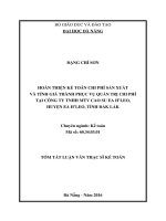 Hoàn thiện kế toán chi phí sản xuất và tính giá thành phục vụ quản trị chi phí tại công ty TNHH MTV cao su ea hleo, huyện ea hleo, tỉnh đắk lắk (tt)